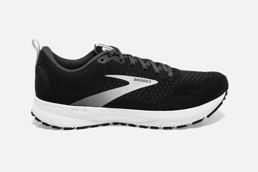 Brooks Revel 4 Road Running Shoes Mens - Black/Silver - FVSMA-8469